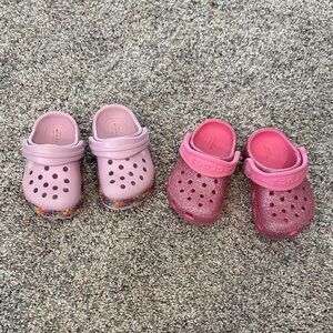 2 pair of girls Crocs
